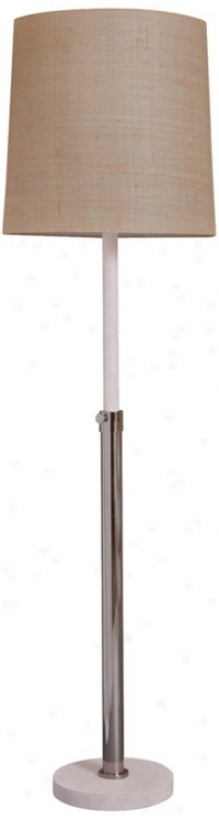 Mario Muto Oliver White And Nickel Adjustable Floor Lamp (w5226)