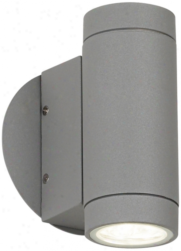 Matte Silver Outdoor Led Up And Down Wall Light (r7825)