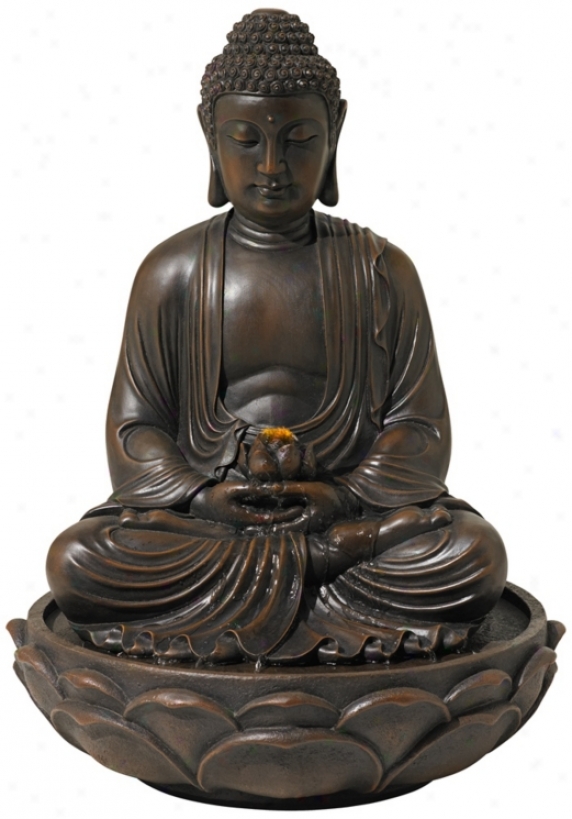 Meditating Bronze Seatee Buddha Fountaim (v7990)