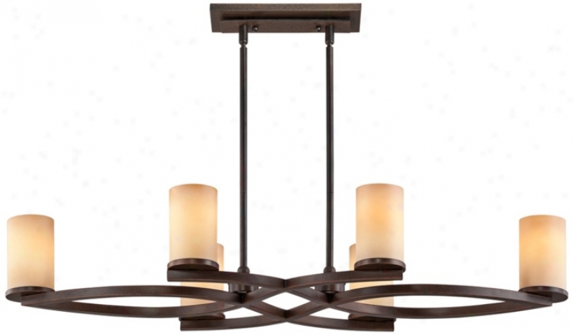 Mediterranean Bronze 6-light Island Chandelier (4925)