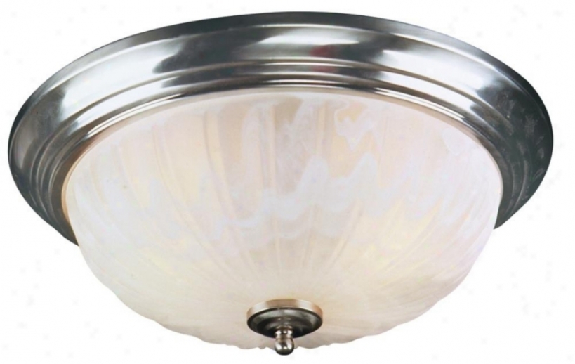 Melon Glass 13" Wide Brushed Nickel Ceiling Light (49955)