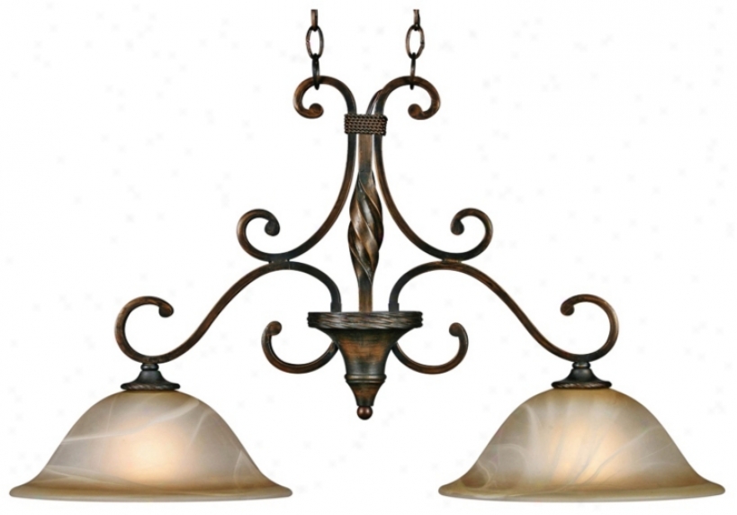 Meridian Gllden Bronze 33" Wide Island Chandelier (t1526)