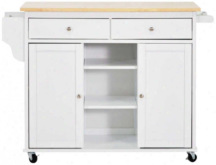 Meryland White Kitchen Island Cart (w6507)