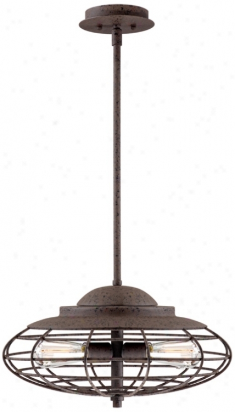 Metal Cage 18" Wide Dark Rust Industrial Pendant Light (w2425)