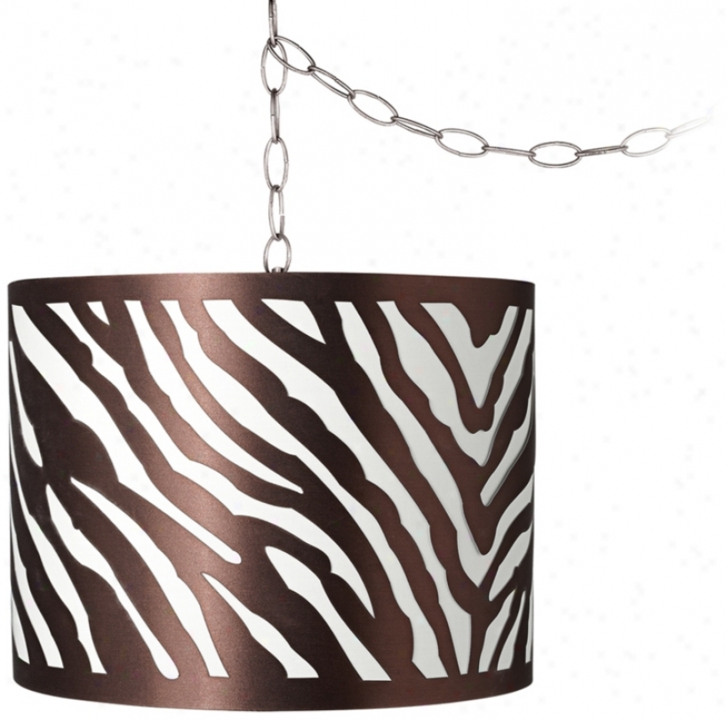 Metallic Zebra 13 1/2" Wide Brushed Steel Swag Chandelier (w2813-v4672)