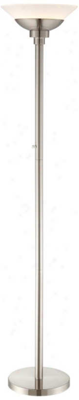 Metro Brushed Steel Torchiere Overthrow Lamp (t5000)