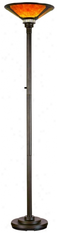 Mica Collection Mission-style Torchiere Floor Lamp (80063)