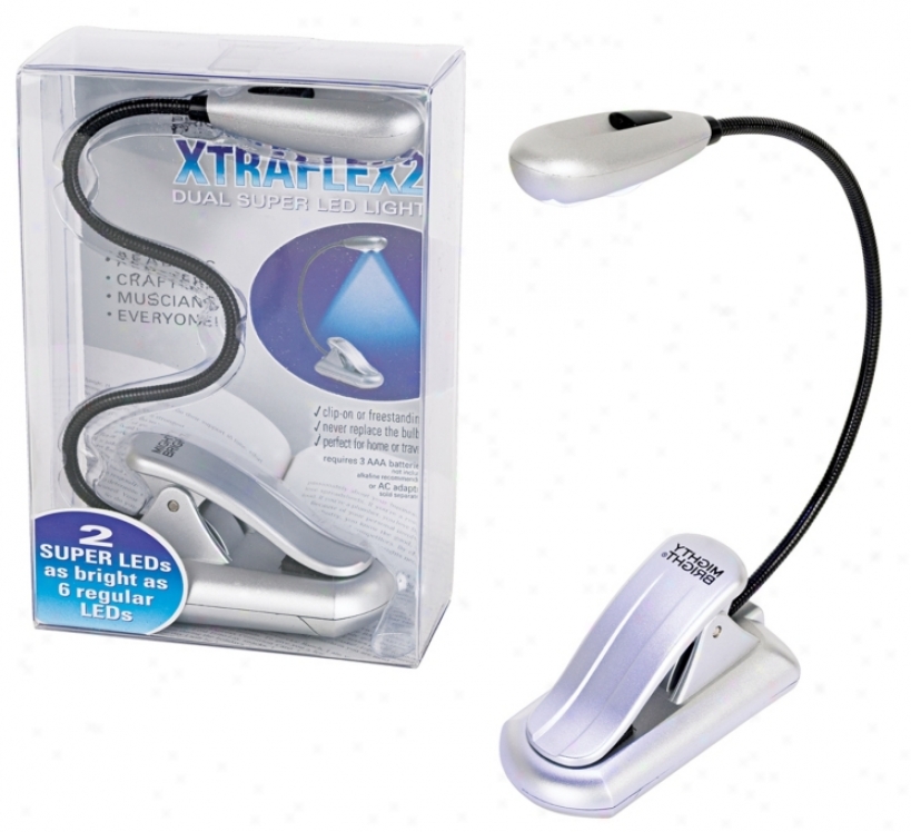 Mighty Bright Silver Xtraflex 2 Led Book Light (02809)