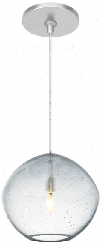 Mini Isla Clear 7" Wide Satin Nickel Pendant (m9326-47250)