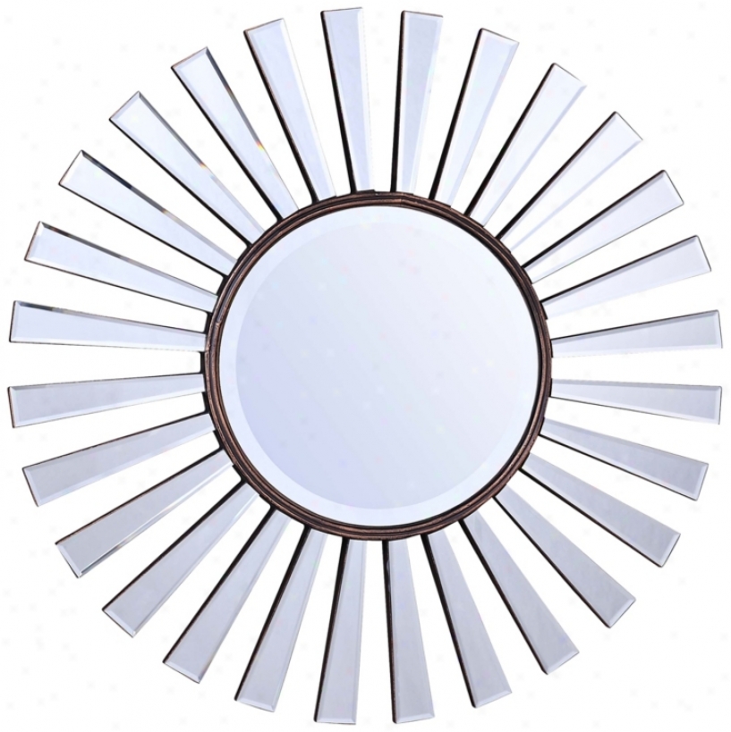 Mirrored Sunburst 34" Wide Wall Mirror (p7903)