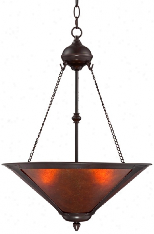 Mission Style Oil-rubbed Bronze 17" Wie Mica Pendant Light (t7268)