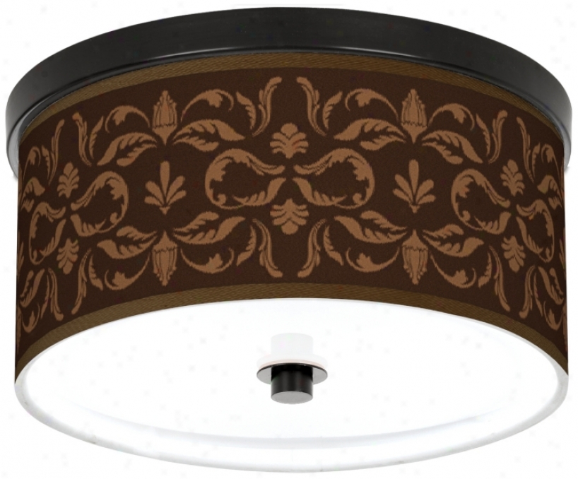 Mocha Flourish Thread of flax 10 1/4" Remote Cfl Ceiling Light (k2833-u1663)