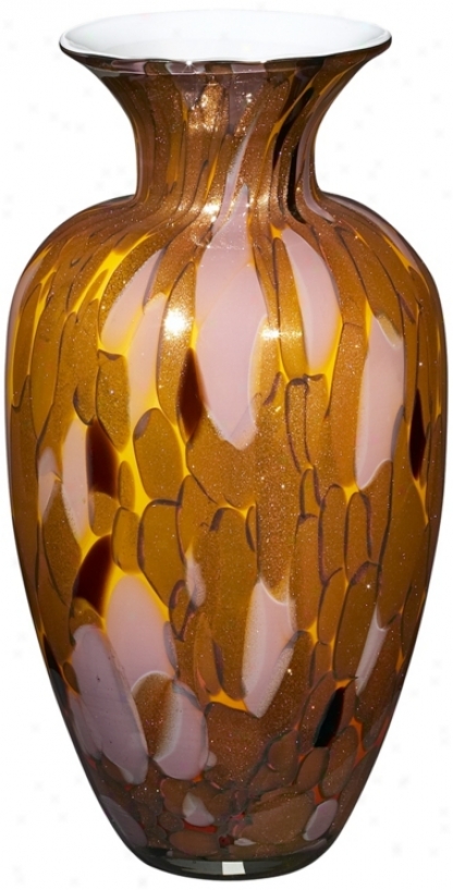 Modern Glass 13" High Copper Lavender Amber Glass Vsse (t3906)