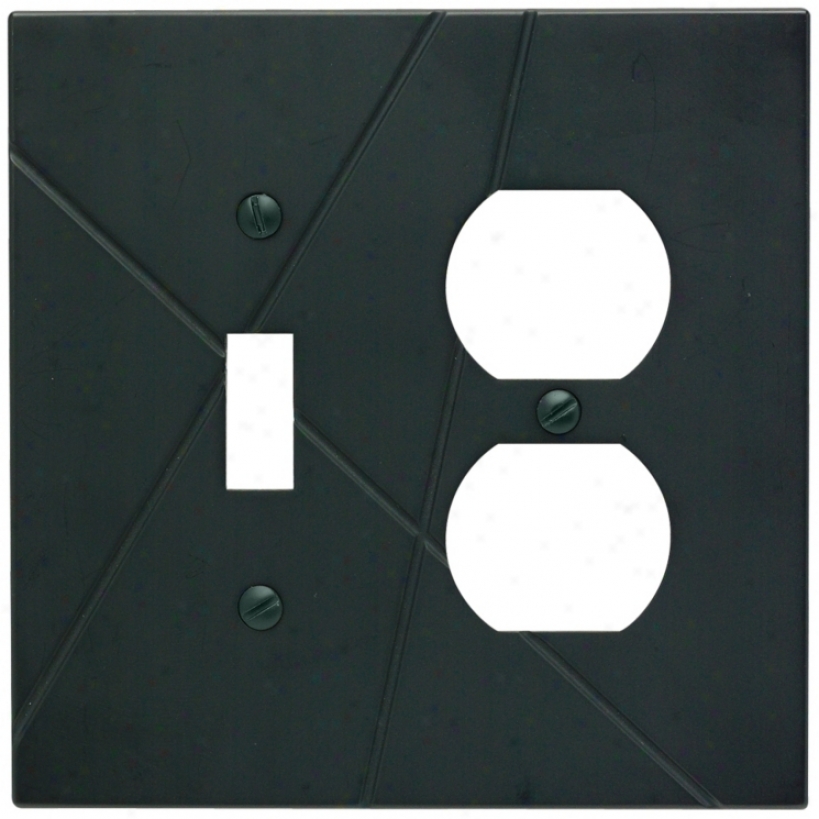 Modernist Black Combo Outlet Wall Plate (77844)