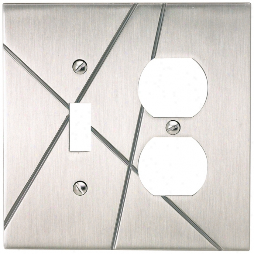 Modernist Brushed Nickel C0mbo Outlet Wall Plate (77930)