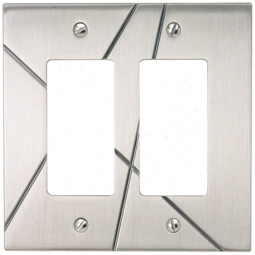 Modernist Brushed Nickel Twice Rocker Wall Plate (78094)