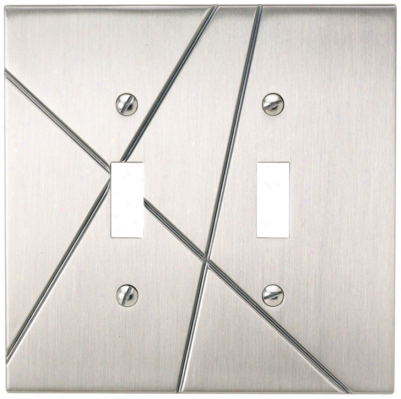 Modernist Brushed Nickel Double Toggle Wall Plate (78400)