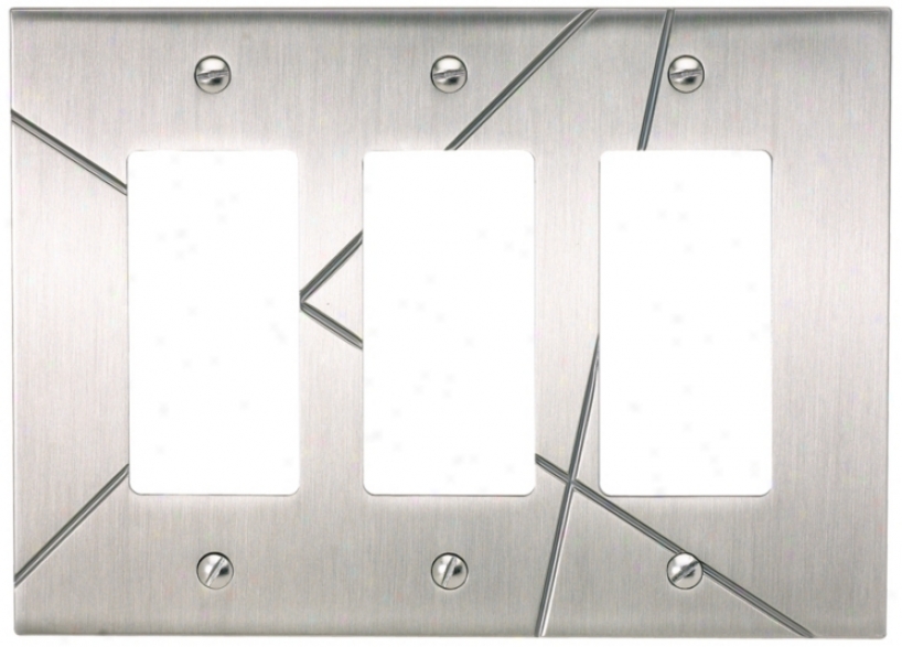 Modernist Brushed Nickel Triple Rocker Wall Plate (79151)