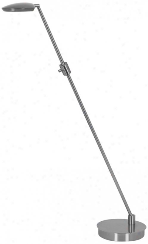 Mondoluz Pelle Brushed Platinum Led Floor Lamp (v9954)