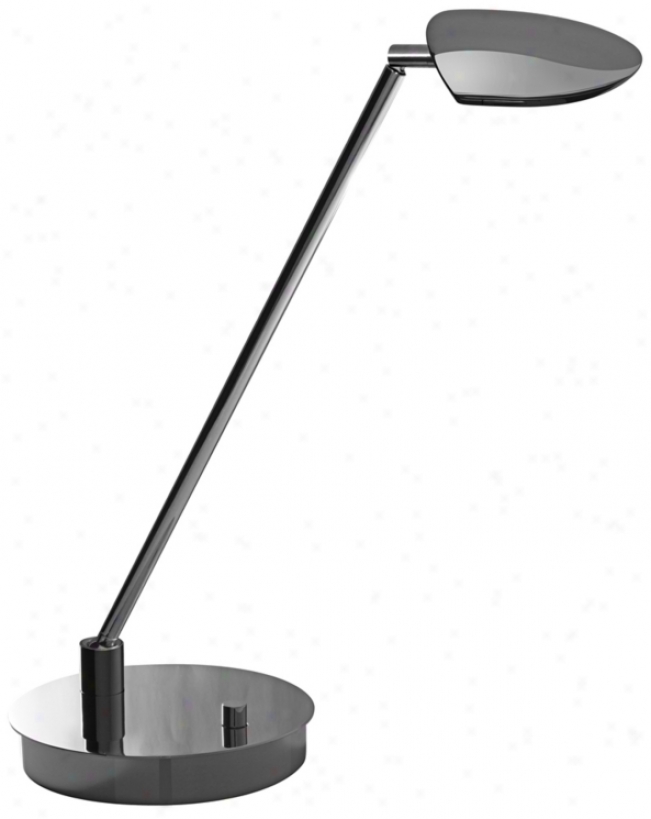 Mondoouz Pelle Chromium Straight Round Base Led Desk Lamp (v1478)