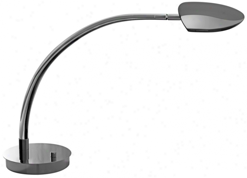 Mondoluz Pelle Curve Chromium Round Basis Ldd Desk Lamp (v1526)