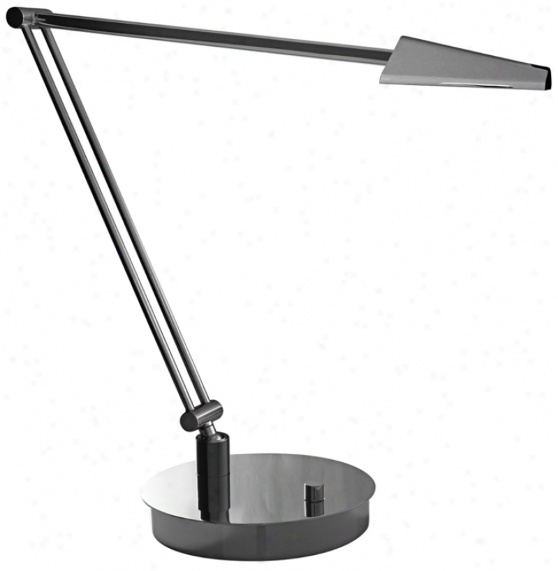 Mondoluz Ronin Angle Chromium Round Base Led Desk Lamp (v1463)