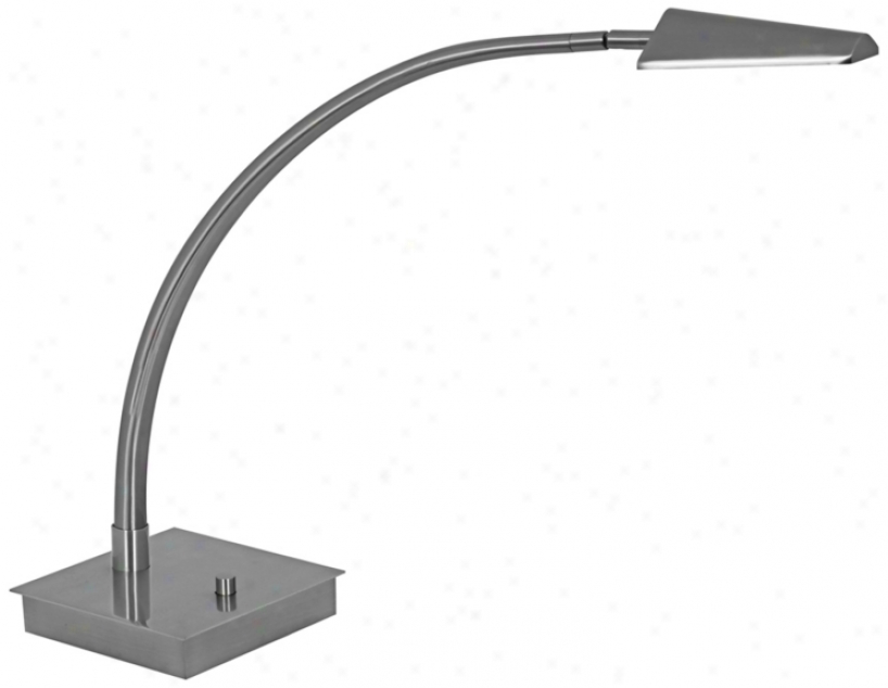 Mondoluz Ronin Curve Platinum Square Base Led Desk Lamp (v1546)