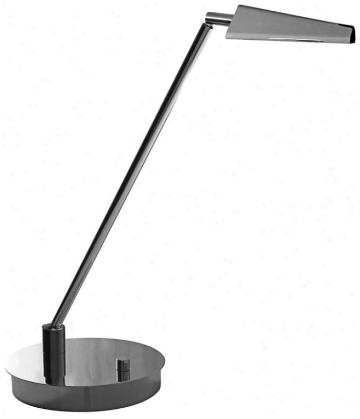 Mondoluz Ronin Straight Chromium Round Base Led Desk Lamp (v1468)