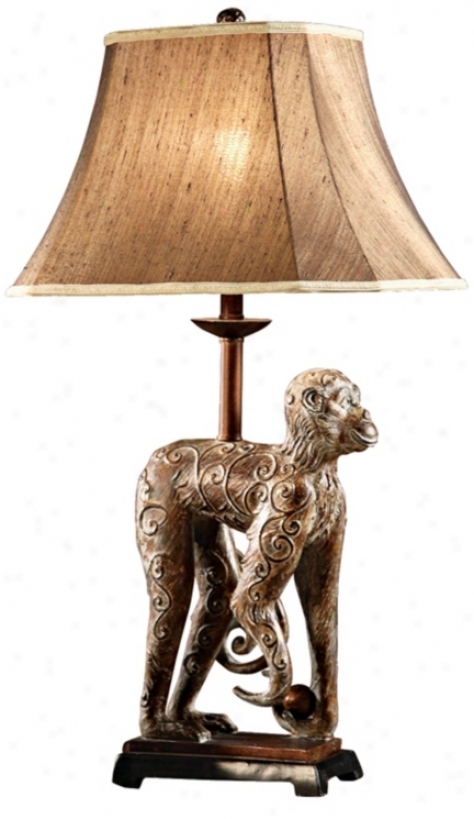 Monkey Court Aged Crackle 3-way Accent Lamp (j1247)