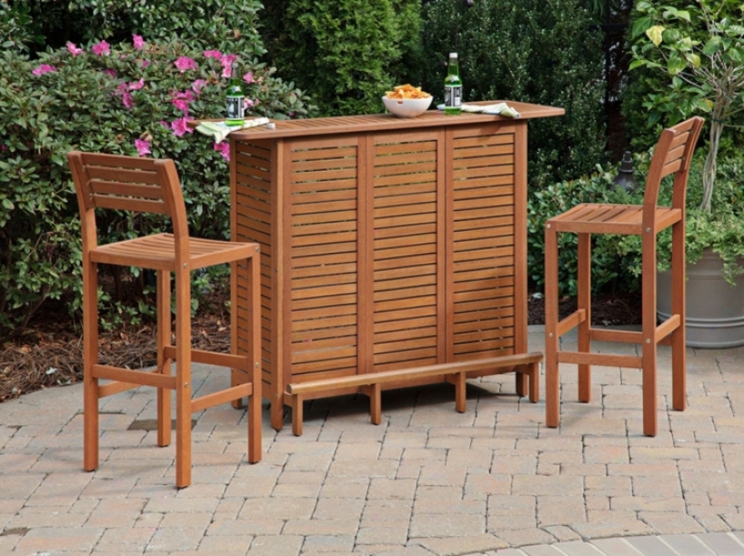 Montego Bay 3-piece Eucapyptus Outdoor Bar Set (x1078)