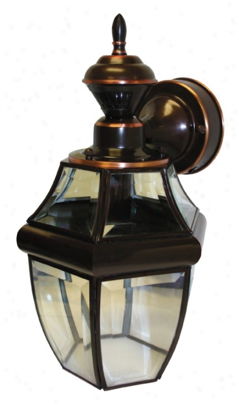 Motioon Sensor 14 1/2" High Antique Copper Outdoor Light (35842)