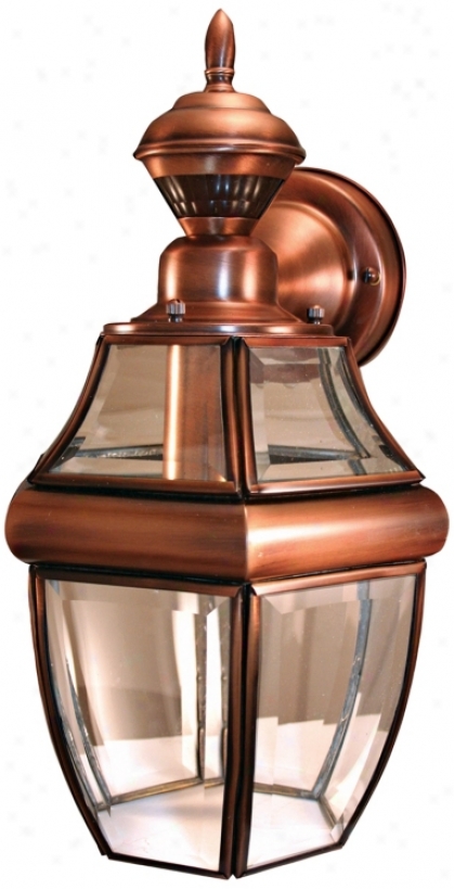 Motion Sensor 14 1/2" High Brrushed Copper Outdoor Light (h6918)