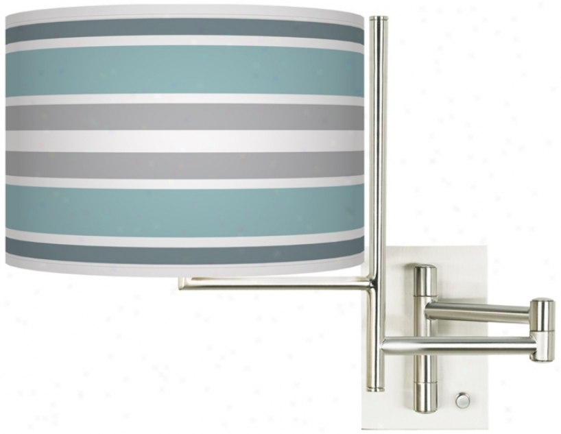 Multi Tinge Stripes Brushed Steel Plug-in Swing Branch Wall Lamp (k1148-x4245)