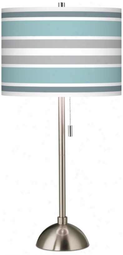 Multi Color Stripes Giclee rBushed Steel Table Lamp (60757-x4207)