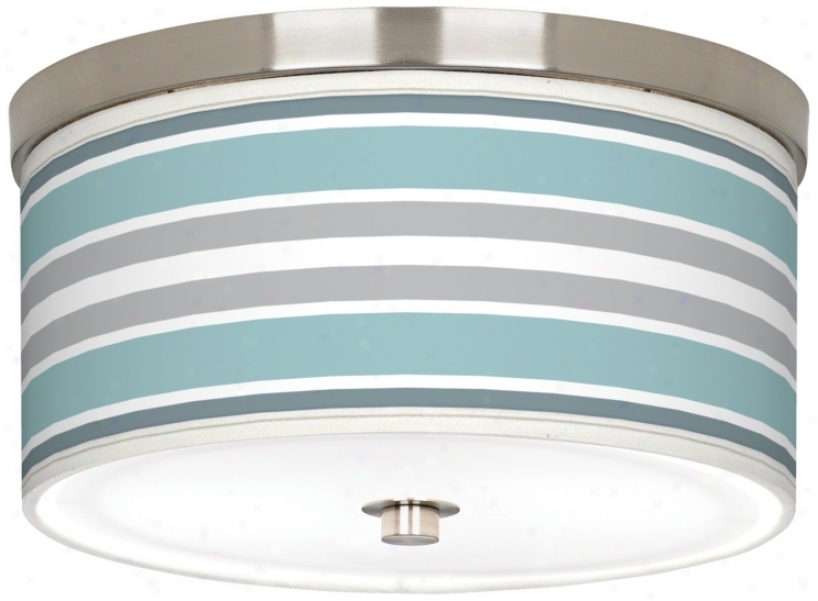 Multi Color Stripes Giclee Nickel 10 1/4" Wide Ceiling Light (j9214-x4188)