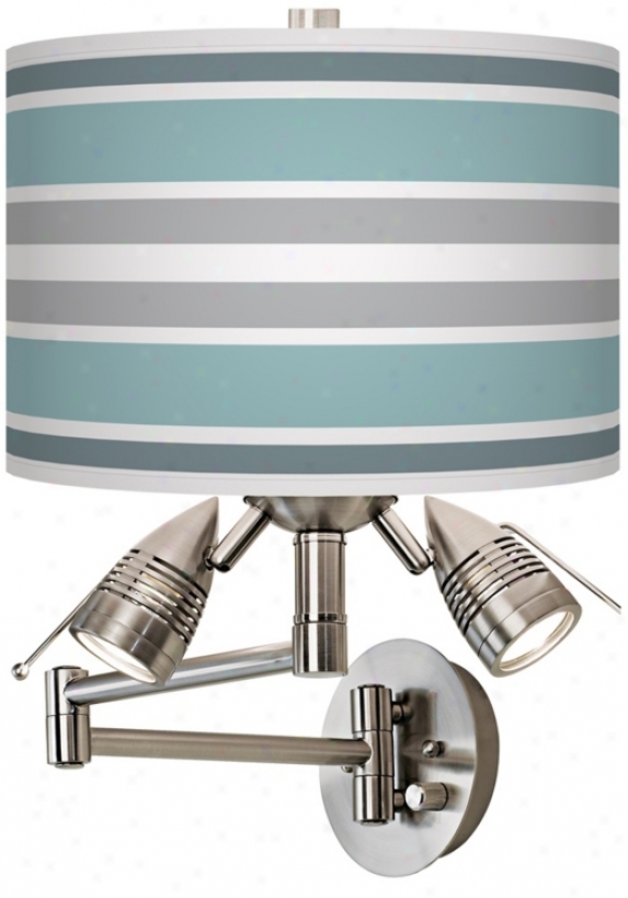 Multi Color Stripes Giclee Side Light Swing Arm Wall Light (80379-x4241)