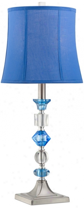 Multi Stack Blue And Clear Acrylic Table Lamp (w2052)