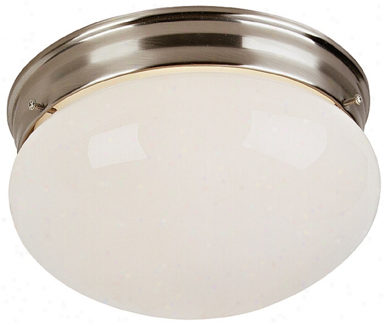 Mushroom Brushed Steel 1O 7/8" Wide Ceiling Light Fixture (24010)