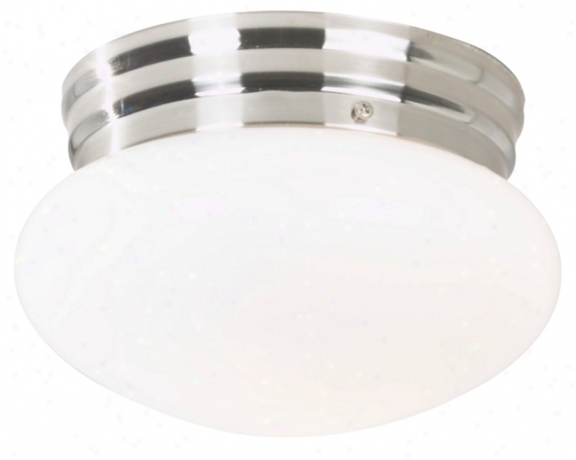 Mushroom Brushed Steel 8" Wide Ceiling Fixture (24011)