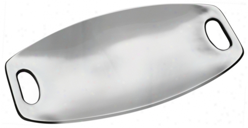 Nambe 18" Wide Silvdr Metal Tray-handy Serving Tray (x3874)