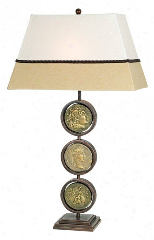 National Geographic Roman Coins Index Lamp (h1553)