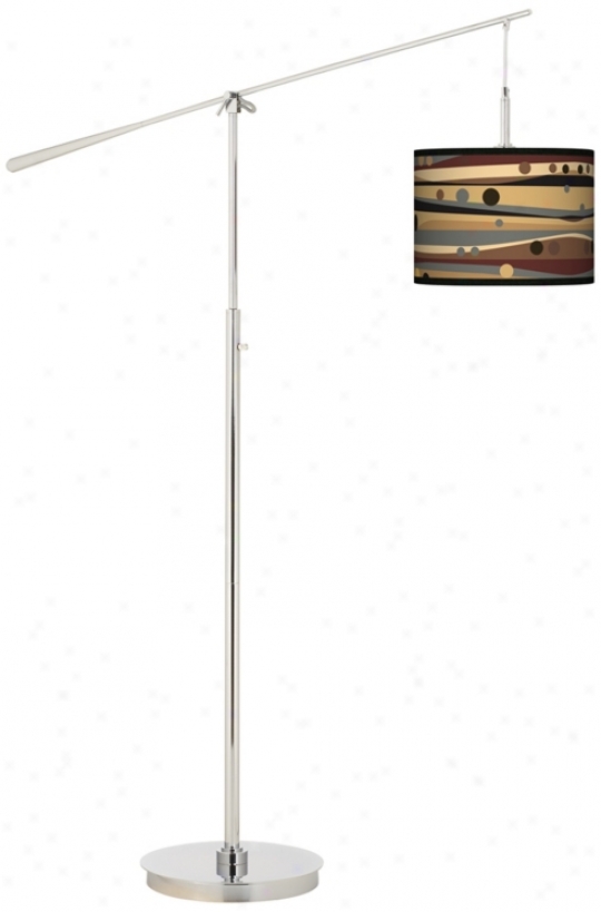 Natural Dots And Waves Givlee Boom Arm Floor Lamp (n0749-n4304)