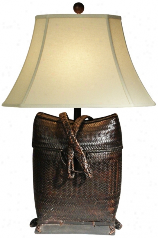 Natural Light Backpack Woven Table Lamp (p5255))