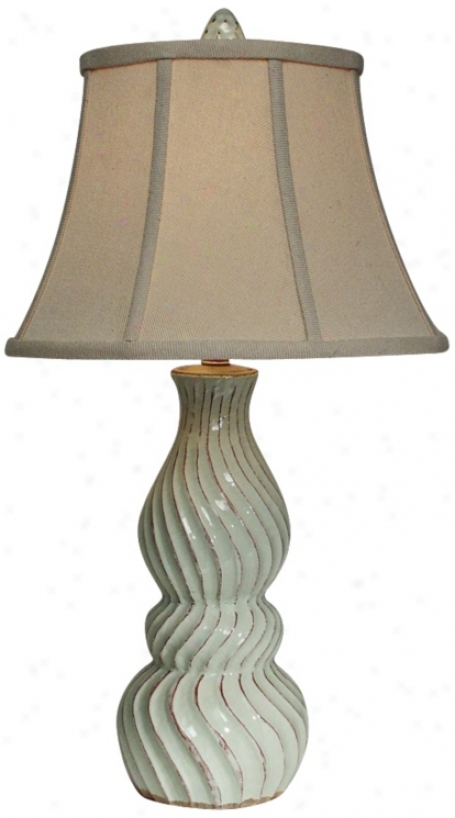 Natural Light Baltic Gourd Ceramic Table Lamp (p5345)