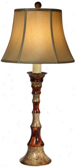 Natural Light Neapolitan Candlestick Table Lamp (p5314)