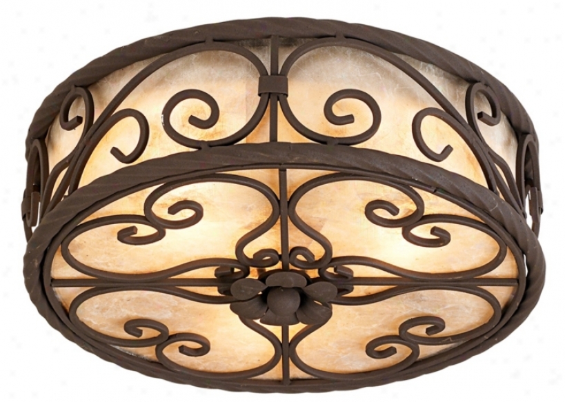 Natural Mica Assemblage 12" Wide Ceiling Light Fixture (91579)