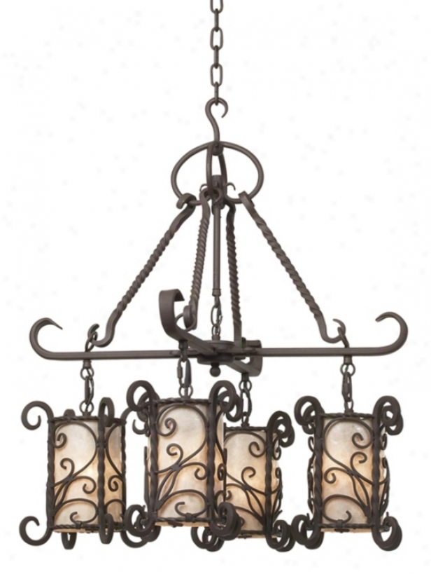 Natural Mica Collection Four Light Chandelier (10804)