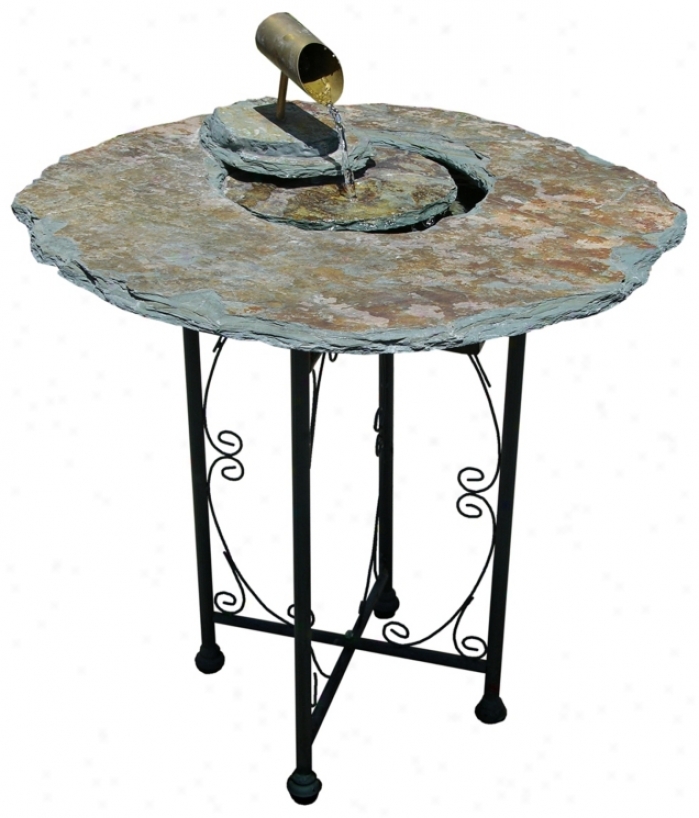 Natural Slate End Table Indoir Water Fountain (g2273)