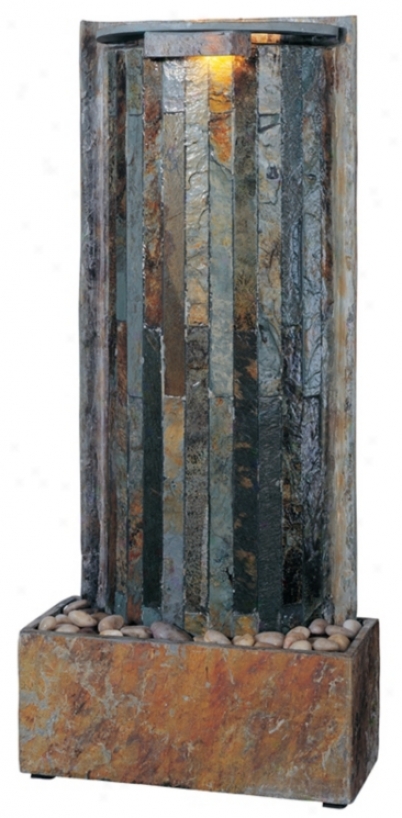 Natural Slate Vertical Flow Indoor Tabletop Fountain (18592)