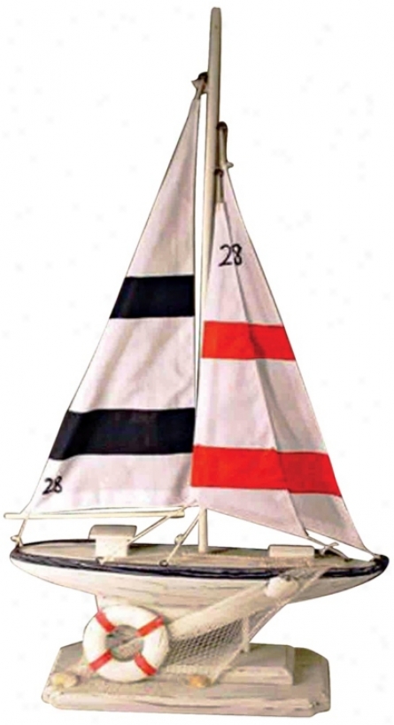 Newport Sloo Sailing Boat Decorative Accent (k1897)